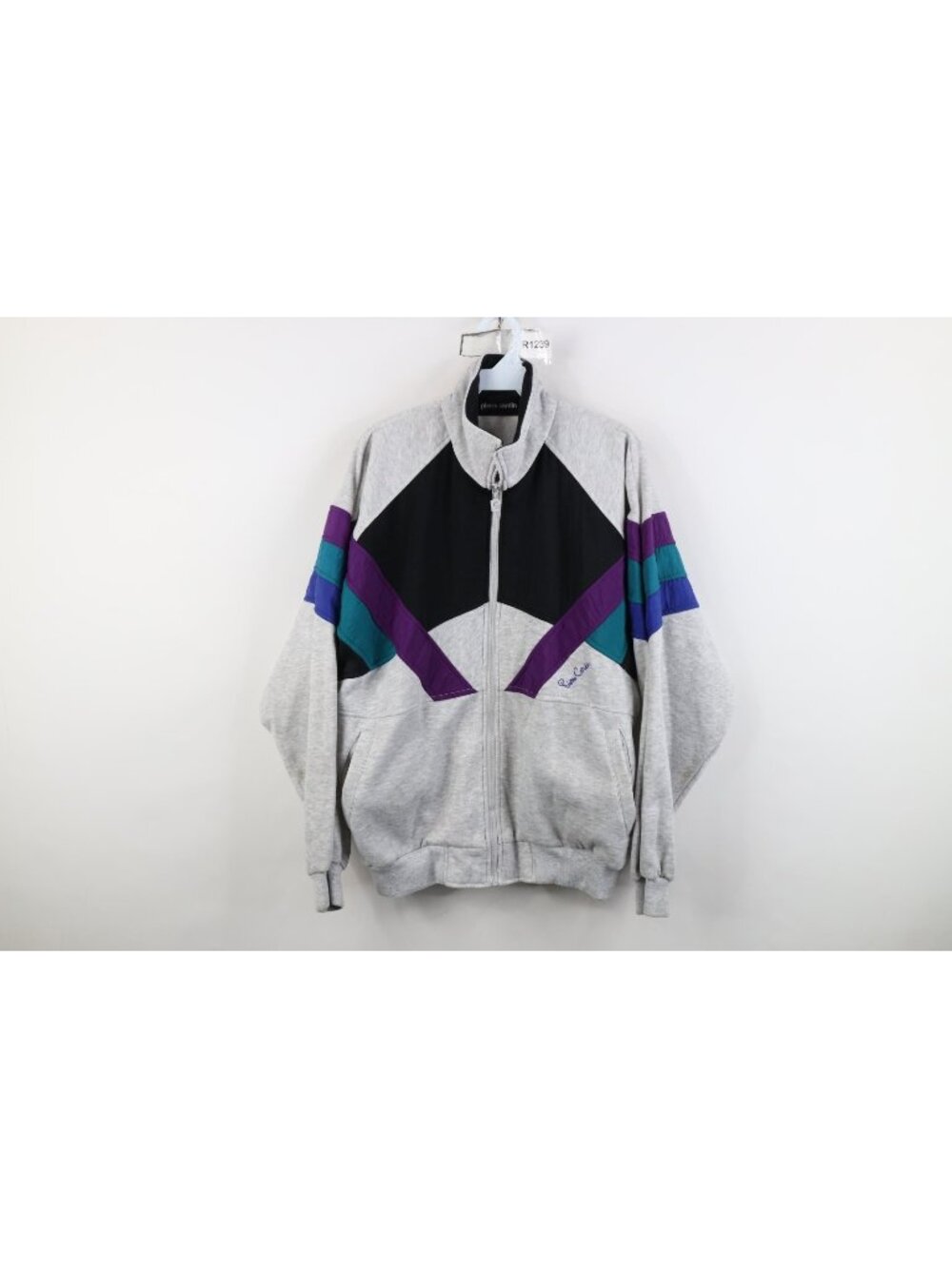 Vintage 80s 90s Pierre Cardin Mens Medium Spell Out Color Block Track Jacket